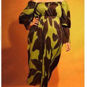 Rare Eloquii Off The Shoulder Pleated Dress Sold Out Sz 26